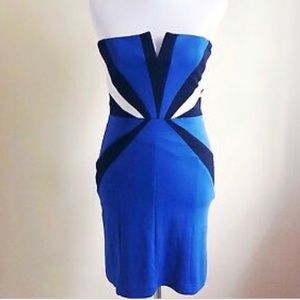 NWOT Strapless Bodycon Tricolor Dress